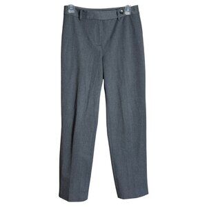 Talbots Pants Gray Stretch Ankle Straight Dress Career Classic Capsule Womens 4
